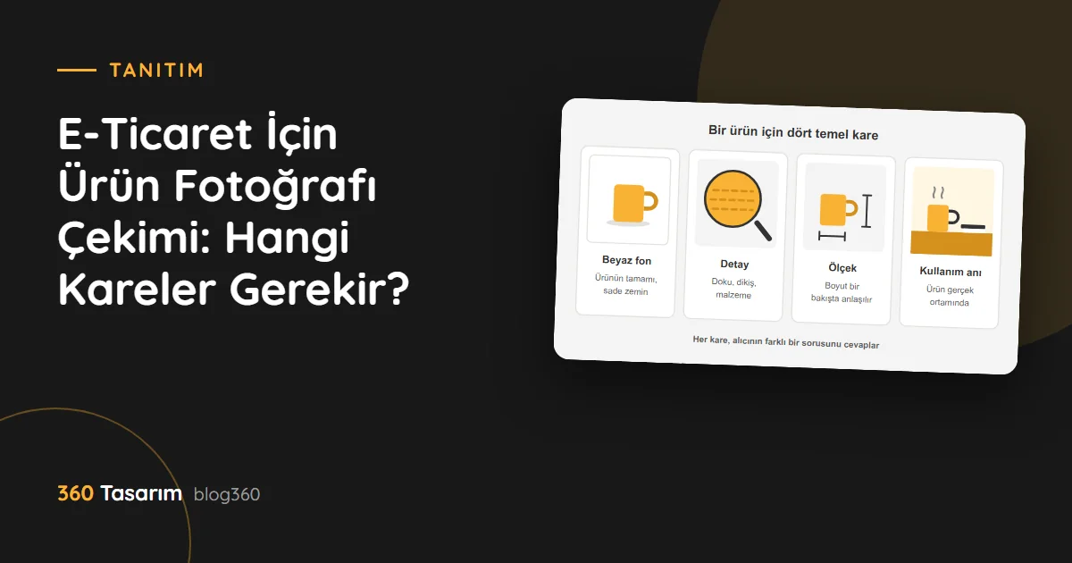 E-ticaret için ürün fotoğrafında dört temel kare